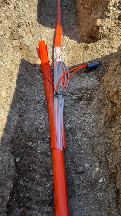Speedpipe-Verlegung im Leitungsgraben